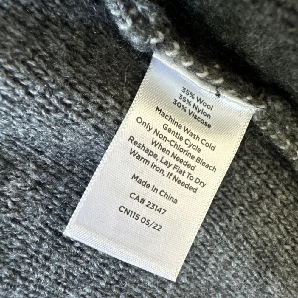 Talbots Wool Blend Womens Charcoal Knit‎ Sweater Cardigan